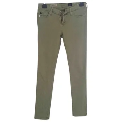 Pre-owned Ag Slim Jeans In Green