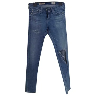 Pre-owned Ag Slim Jeans In Blue