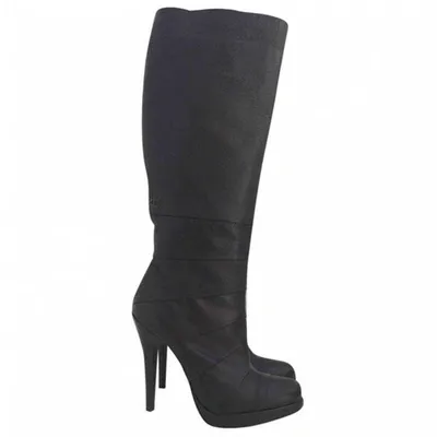 Pre-owned Roberto Cavalli Leather Boots In Black