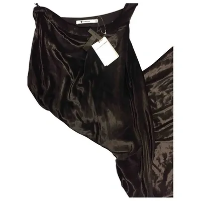 Pre-owned Alexander Wang T Velvet Maxi Skirt In Black