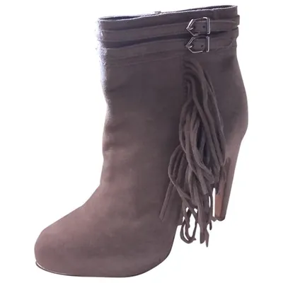 Pre-owned Sam Edelman Buckled Boots In Grey