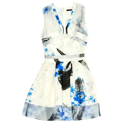 Pre-owned Christopher Kane Silk Mini Dress In White