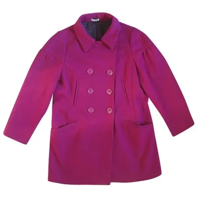 Pre-owned Miu Miu Wool Coat In Pink