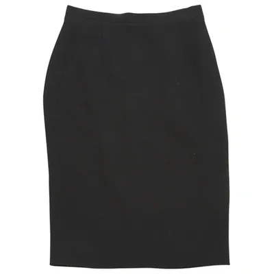 Pre-owned Dior Wool Mid-length Skirt In Black