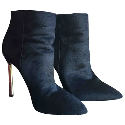 Pre-owned Sam Edelman Ankle Boots In Black