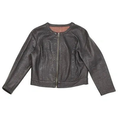 Pre-owned Muubaa Leather Jacket In Black