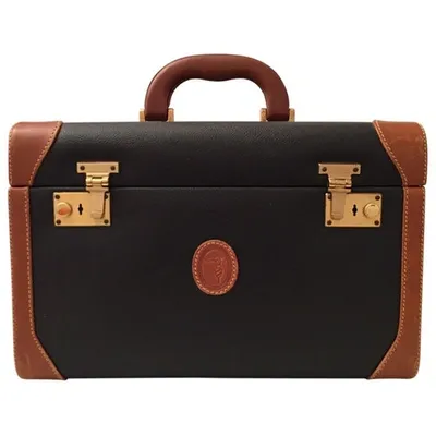 Pre-owned Trussardi Leather Vanity Case In Black