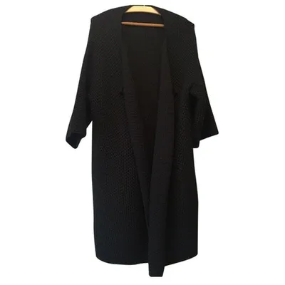 Pre-owned Karl Lagerfeld Wool Coat In Black