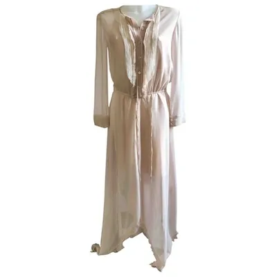 Pre-owned Nina Ricci Silk Maxi Dress In Pink