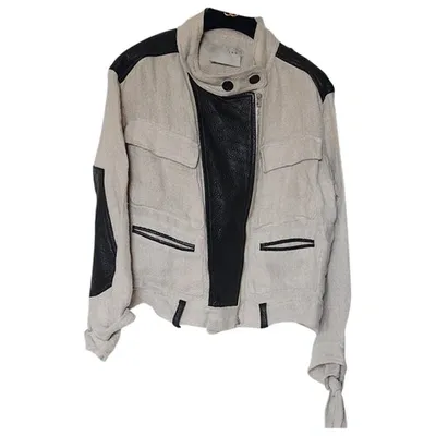 Pre-owned Iro Linen Biker Jacket In Beige