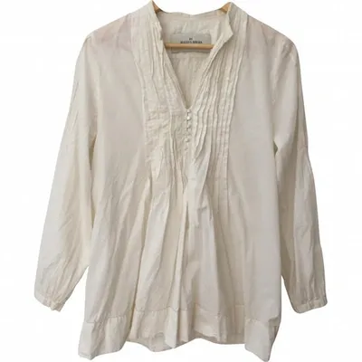 Pre-owned By Malene Birger Ecru Cotton Top