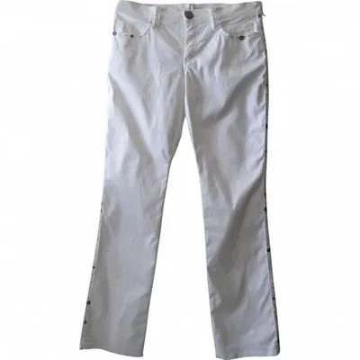 Pre-owned Moschino Straight Jeans In White