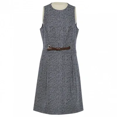 Pre-owned Michael Kors Wool Mid-length Dress In Navy