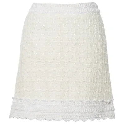 Pre-owned Andrew Gn Mini Skirt In White