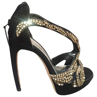 Pre-owned Alexander Mcqueen Cloth Sandals In Black