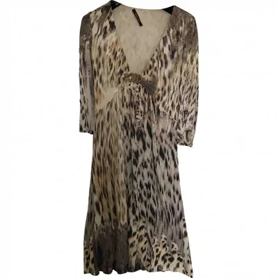 Pre-owned Roberto Cavalli Mid-length Dress In Beige