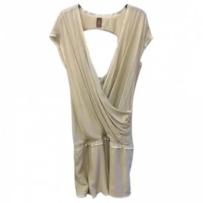 Pre-owned Dondup Mini Dress In Beige