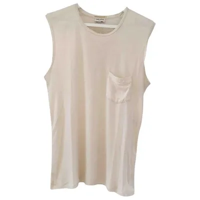 Pre-owned Saint Laurent Silk Top In Beige