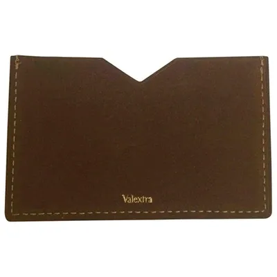 Pre-owned Valextra Card Wallet In Brown