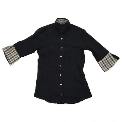 Pre-owned Aquascutum Silk Blouse In Black