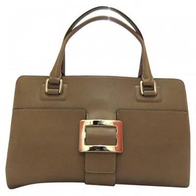 Pre-owned Roger Vivier Leather Handbag In Beige