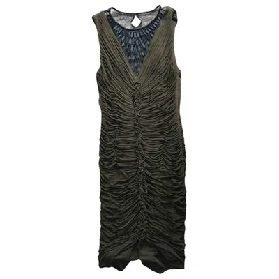 Pre-owned Roberto Cavalli Mini Dress In Khaki