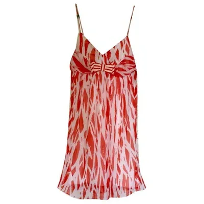 Pre-owned Diane Von Furstenberg Silk Mini Dress In Red