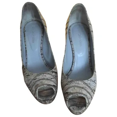 Pre-owned Sergio Rossi Leather Heels In Grey