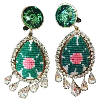 Pre-owned Shourouk Crystal Earrings In Multicolour