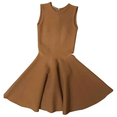 Pre-owned Mrz Wool Dress In Camel