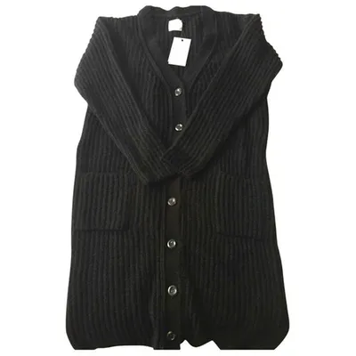 Pre-owned Anine Bing Wool Cardi Coat In Black