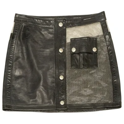 Pre-owned Belstaff Leather Mini Skirt In Black