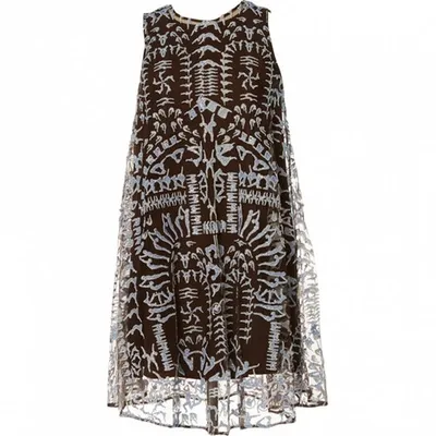 Pre-owned Mary Katrantzou Mini Dress In Brown