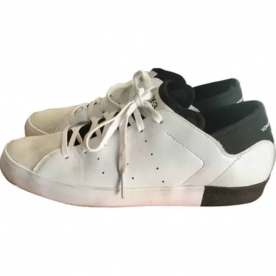 Pre-owned Y-3 Leather Trainers In White