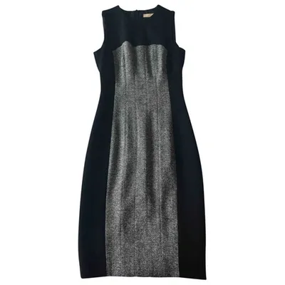 Pre-owned Michael Kors Wool Mid-length Dress In Black