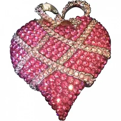 Pre-owned Swarovski Crystal Pin & Brooche In Pink