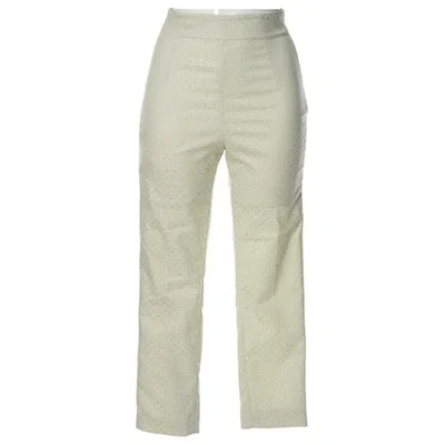 Pre-owned Colombo Slim Pants In Ecru