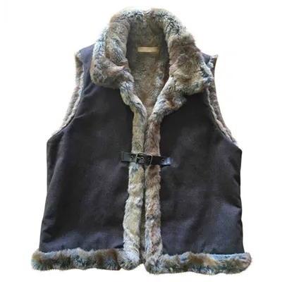 Pre-owned Sessun Faux Fur Jacket In Brown