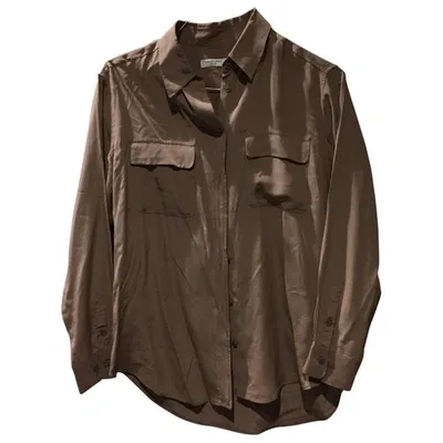 Pre-owned Equipment Silk Shirt In Beige