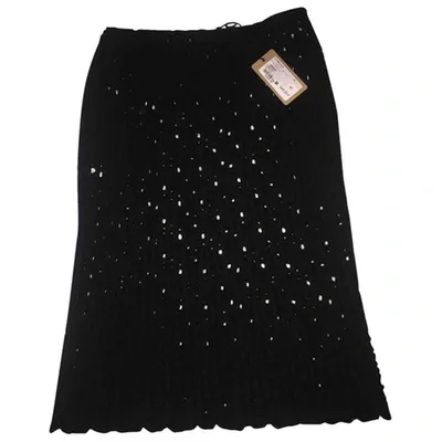 Pre-owned Alaïa Wool Mid-length Skirt In Black