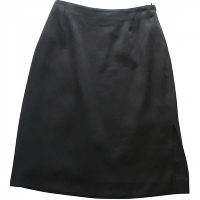 Pre-owned Versus Wool Mid-length Skirt In Black