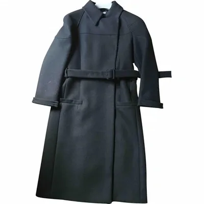 Pre-owned Miu Miu Wool Coat In Black