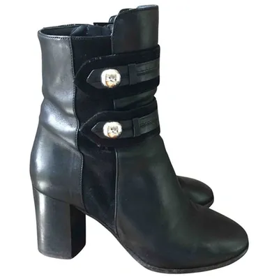 Pre-owned Isabel Marant Leather Ankle Boots In Black