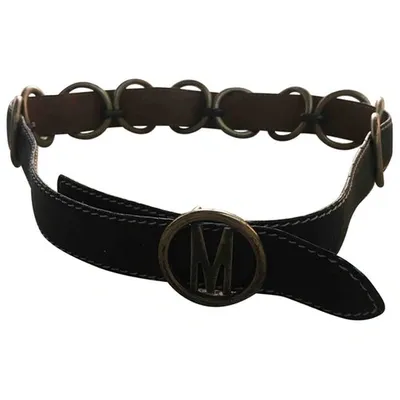 Pre-owned Moschino Leather Belt In Black