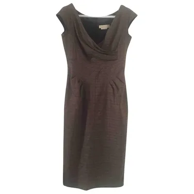 Pre-owned Michael Kors Wool Mid-length Dress In Brown