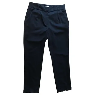 Pre-owned Carven Wool Straight Pants In Black