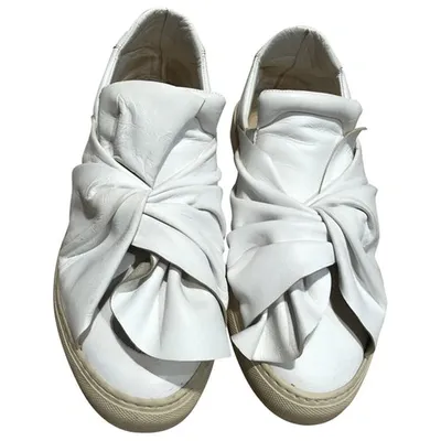 Pre-owned Ports 1961 Leather Trainers In White