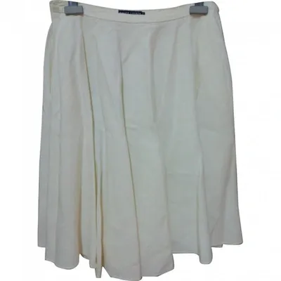 Pre-owned Ralph Lauren Linen Mid-length Skirt In Beige