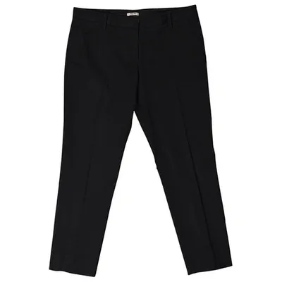 Pre-owned Miu Miu Trousers In Navy