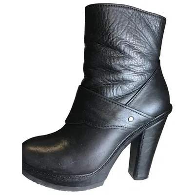 Pre-owned Jean Paul Gaultier Leather Ankle Boots In Black